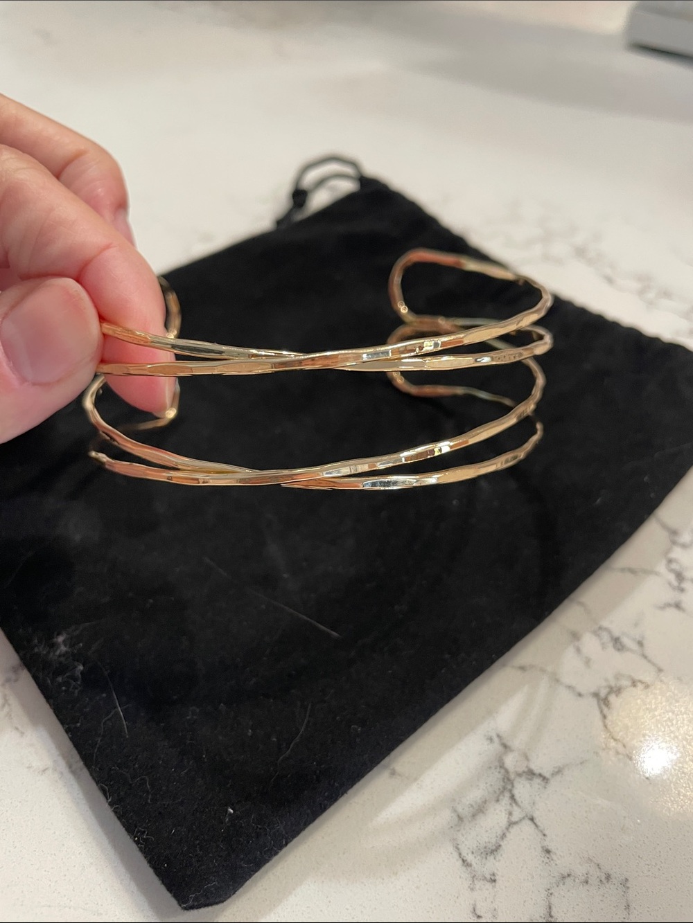 Gold Multi-Band Arm Cuff Bracelet
